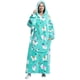 thumbnail image 3 of Manta usable para mujer, sudadera con capucha de gran tamaño con estampado informal de Franela suave para el hogar, con bolsillo para lectura tipo 1, tamaño libre, 3 of 6
