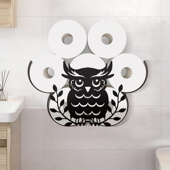 Owl Toilet Paper Holder Stand Metal Owl Bird Toilet Paper Storage for Extra 8 Rolls Bathroom Bird Theme Toilet Paper Organizer Freestanding Toilet Paper Roll Holder for Home Bathroom Décor