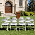 thumbnail image 2 of WASUHE 2 Pack Folding Chairs with PU Vinyl Padded Seat & Back, 330 lbs Heavy Duty Metal Frame, Stackable & Easy Storage, Foldable Chairs for Wedding, Party, Office & Events, White, 2 of 9
