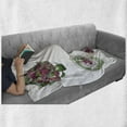 thumbnail image 6 of Artichoke Soft Flannel Fleece Blanket, Vegetables from Various Angles Agriculture Diet Food Watercolor Set, Cozy Plush for Indoor and Outdoor Use, 50" x 60", Magenta and Fern Green, by Ambesonne, 6 of 6