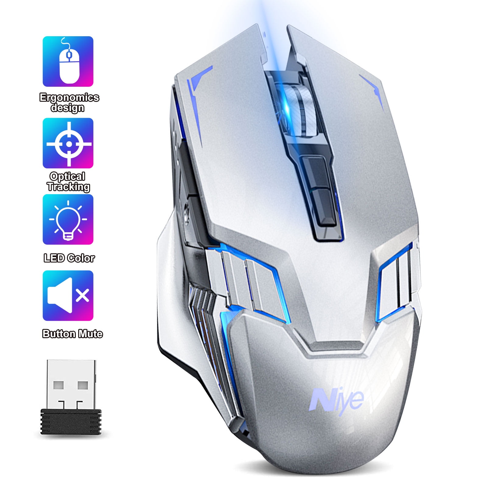 6 Programmable Buttons Gaming Mouse Wired Gaming Mouse USB Optical Computer Mice with RGB Backlit 6400 dpi Optical Sensor Ergonomic Gaming Mice for PC Laptop Windows Mac
