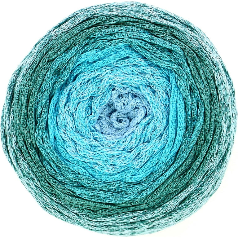 Wavy Blends is a gradient cake yarn to combine in your crochet or knitting  with recycled yarn.