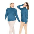 thumbnail image 2 of Stretch Is Comfort Women's Plus Size Warm Long Sleeve Turtleneck Top Teal 5X, 2 of 6