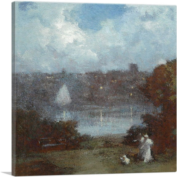 ARTCANVAS A Midsummer Night Cambridge Canvas Art Print by Edward Henry Potthast - Size: 12" x 12" (0.75" Deep)
