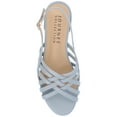 thumbnail image 5 of Journee Womens Cassandra Faux Leather Woven Flat Sandals, 5 of 9