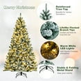 thumbnail image 3 of Patiojoy 7FT Snow Flocked Artificial Christmas Hinged Tree Pre-lit Artificial Xmas Full Tree with 1116 Branch Tips, 3 of 10
