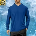 thumbnail image 2 of Fanxing Men's Long Sleeve Shirts Lightweight UPF 50+ Sun Protection SPF Outdoor T-Shirts Fishing Hiking Running Tee Tops Blue,L, 2 of 6