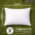 thumbnail image 2 of Pillow Protectors Queen/Standard (20 x 28 inches), Pack of 2 – 100% Cotton White Striped Pillow Covers with Zipper, Breathable & Moisture Wicking Pillow Protector Set, 2 of 3