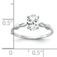 thumbnail image 2 of Primal Gold 14 Karat White Gold 7x5mm Oval Cubic Zirconia Ring, 2 of 4