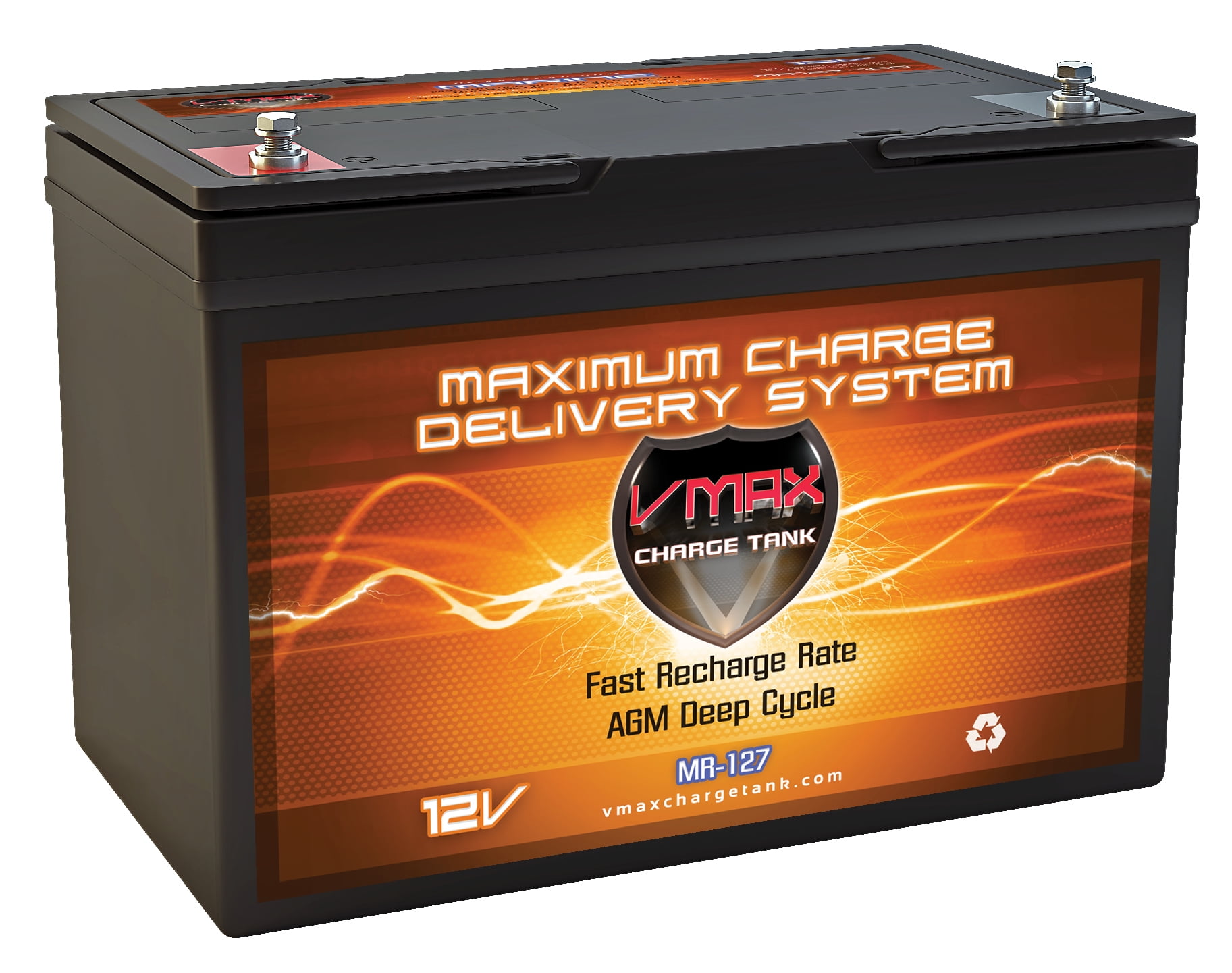 VMAX857 35AH AGM U1 Battery for Watersnake Trolling Motor with 30lb Thrust 