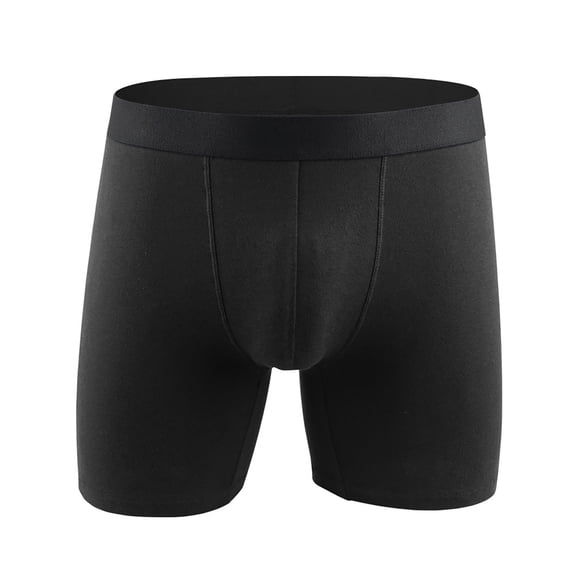 LYEAA Soft Cotton Underwear Mens 4-Pack Breathable Boxers Solid Plus Comfortable Athletic Underpants Elastic Waistband Fashion Support Pouch Briefs No fly Black S