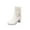 White Ankle Boots, variant on KIJBLAE Women's Ankle Boots Block Heel Bowknot Buckle Faux Leather Chunky Heel Booties Short Boots Round Toe Zipper Dress Boots Pink 37