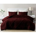 thumbnail image 2 of DNG Creations 5 Piece Diamond Ruffle Comforter 100% Egyptian Cotton, 800TC - Solid Wine Colour - Super Soft 550 GSM All Season ( Oversized Queen - Size ), 2 of 6