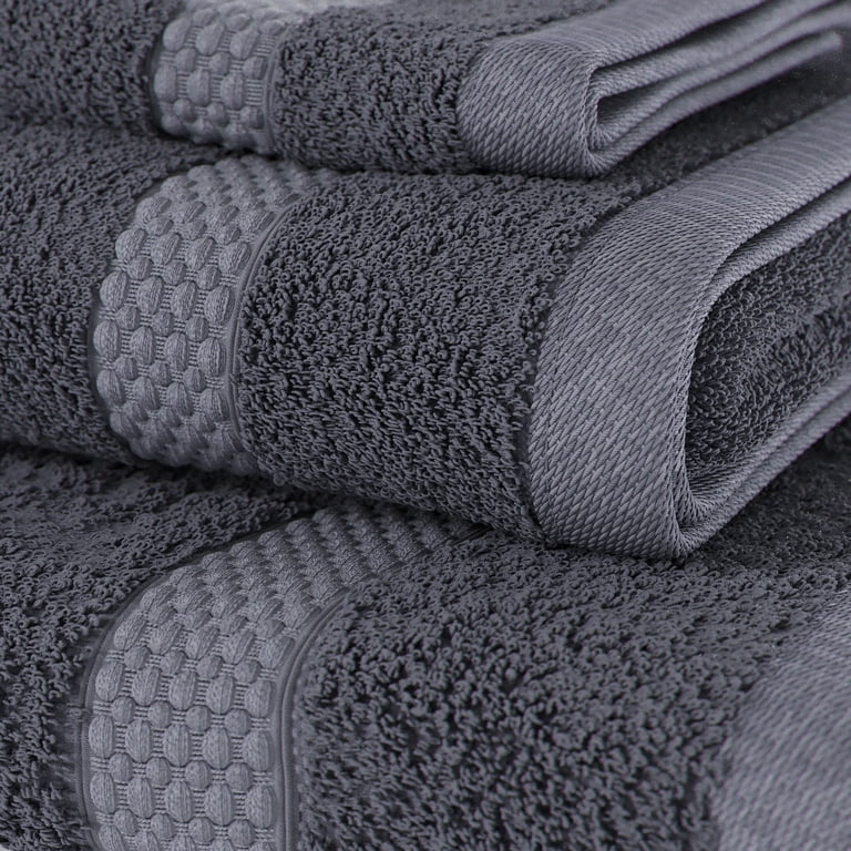 Beautiful by Drew Barrymore 6-Piece Dobby Bath Towel Set, Soft 100