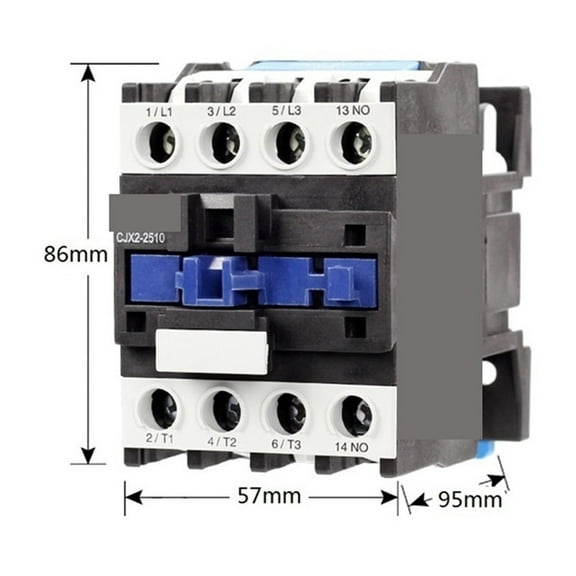 CJX2-2510 1NO CJX2-2501 1NC DIN Rail Mount Electric Power AC Contactor 25A Coil Voltage 380 220 110 36V 24V ,Replace Most