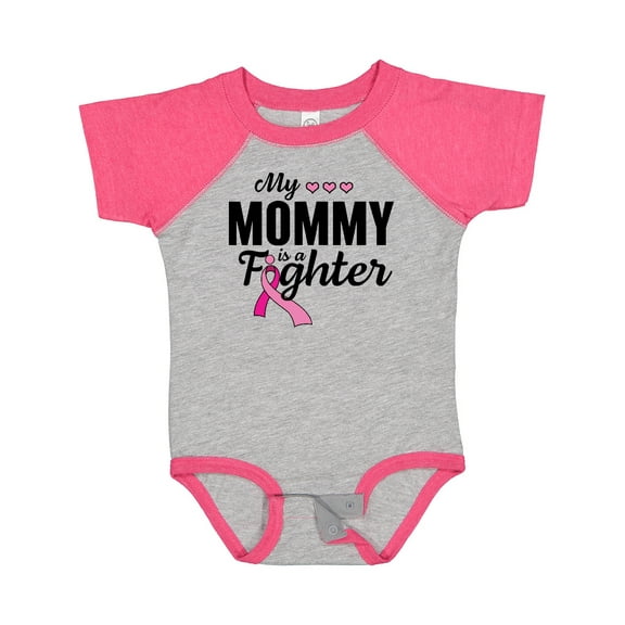 Inktastic Breast Cancer Awareness My Mommy is a Fighter Boys or Girls Baby Bodysuit