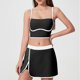 thumbnail image 2 of Conjunto de Dos Piezas para las Mujeres Verano Plus Tamaño Suelto Pantalones Cortos Sling Dos Piezas con Correa Ajustable Crop Top Y Falda Lateral-Hendidura, 2 of 8