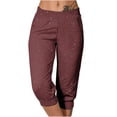 thumbnail image 1 of tarylea Womens Capri Pants Stretchy Drawstring Low Rise Jogger Pants Soft Comfy Lounge Cropped Yoga Pants with Pockets, 1 of 4