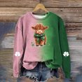 thumbnail image 4 of Srogem St Patricks Day Shirt Women Trendy 2025 Fashion Sweater Long Sleeve Crew Neck Clover Fashion Pullover Clothes, 4 of 5