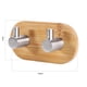thumbnail image 2 of Gancho Adhesivo De Acero Inoxidable Y Bambú Natural, Gancho De Pared Para Ropa, Colgador De Llaves, Cocina, Baño, Puerta, Toalla, Estante Inoxidable Yuarrent TO002106-00, 2 of 7