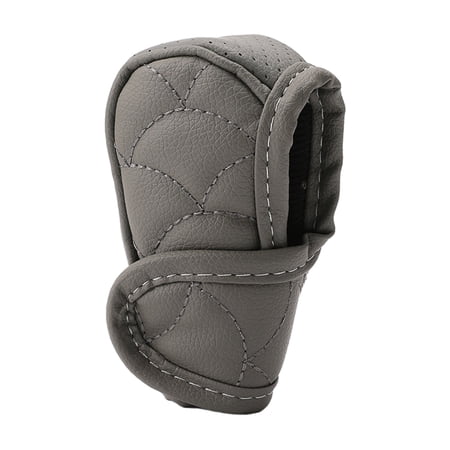 Tahtuvzn Auto Parts Leather Lattice Pattern Gear Shifter Knob Cover Car Protective Sleeve Hoop & Loop Type Gifts for Family