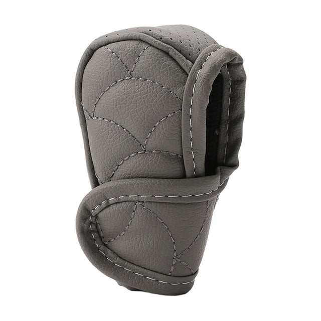 Leather Lattice Pattern Gear Shifter Knob Cover, Auto Car Shifter Knob Protective Sleeve Hoop & Loop Type