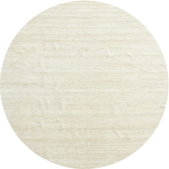 Ahgly Company Machine Washable Indoor Round Contemporary Champagne Beige Area Rugs, 7' Round