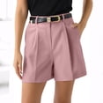 thumbnail image 6 of Sewkxo Womens Casual Elastic Waist Wide Leg Suit Shorts Summer Dressy Work Shorts with Pockets,Pink 2XL, 6 of 8