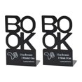 thumbnail image 1 of 2 sujetalibros resistentes y modernos, organizador de libros, topes para libros, extremos para libros Negro, 1 of 9