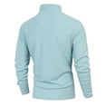 thumbnail image 4 of Celivon Mens Stand Collar Half Zipper Long Sleeve Color Block Polo Shirt Loose Cozy Hiking Jogger Sport Pullover Blue, 4 of 4