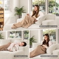 thumbnail image 5 of Muumblus Oversized Chaise Lounge Chair Indoor Furniture, No Assembly Required, Plush Corduroy Cloud Floor Sofa Bed for Living Room, Beige, 5 of 11