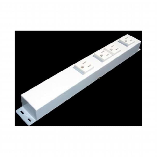 edustry EPSH104NVW1 4 Outlet Hardwired Power Strip, 12 in. White
