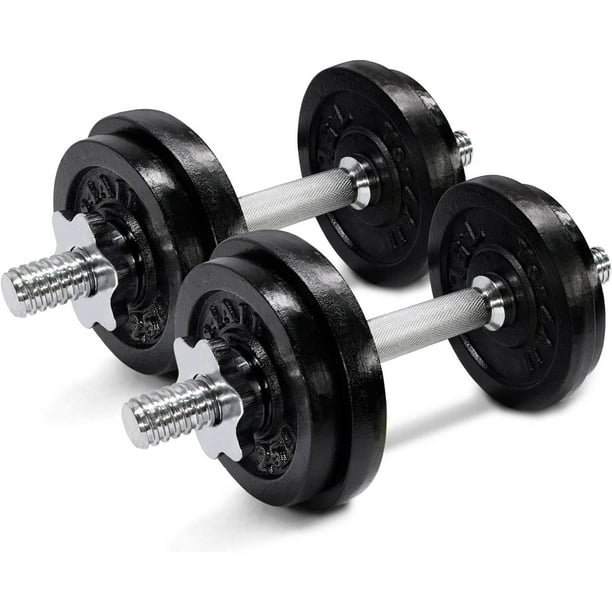 Yes4All 40 lbs Adjustable Dumbbell Weight Set For Home Gym, Cast Iron Dumbbell, Pair