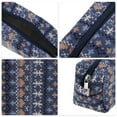 thumbnail image 3 of Unique Bargains 1 Pc Christmas Knitting Patterns Drawstring Makeup Bag for Vacation Navy Blue Wool, 3 of 6