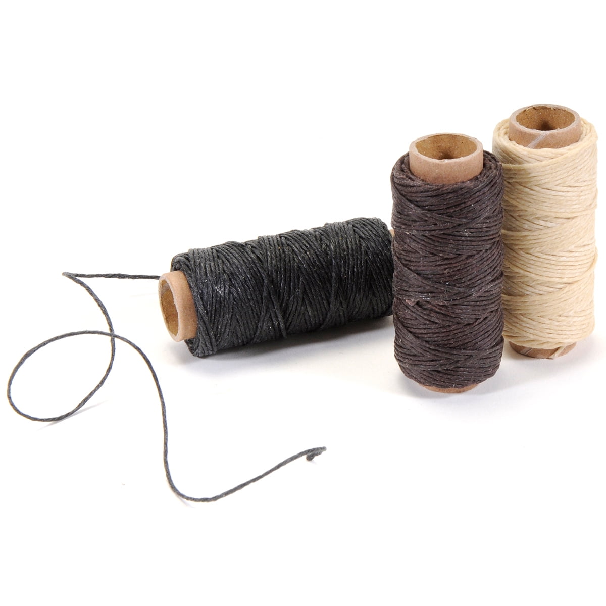 Waxed Linen 5 Ply Thread 3/Pkg Natural, Brown, Black; 20yds Each