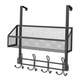 thumbnail image 5 of Organizador de ganchos sobre la puerta, organizador de almacenamiento en la parte posterior de la puerta, organizador de puerta colgante con cesta de Negro de un solo nivel, 5 of 8