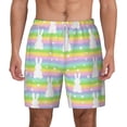 thumbnail image 3 of Uemuo Rainbow Rabbit Pattern Mens Swim Trunks Quick Dry Board Shorts with Mesh Lining, Stretch Beach Shorts Quick Dry No-Chafing Board Shorts-Large, 3 of 9
