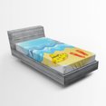 thumbnail image 1 of Ambesonne Lighthouse Fitted Sheet, Minimal Doodle Ocean, Twin Size, Multicolor, 1 of 2