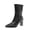 Black, variant on Chunky Block Mid Heel Pointed Cap Toe Ankle Boots Short Bootie Zipper Party Basic Classic 2.0 Inches Heels Black