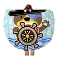thumbnail image 1 of LADDKA 60 inch Round Beach Towel Blanket Blue Ahoy Bear The Little Pirate Kids Carton Brown Travel Circle Circular Towels Mat Tapestry Beach Throw, 1 of 2