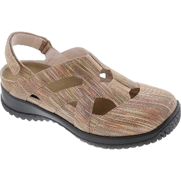 Drew Womens Smiles Casual Comfortable Sandal with Adjustable Heel Strap 9.5 Wide Khaki