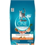 Angle View: Purina ONE Natural Dry Cat Food, Tender Selects Blend With Real Chicken - 22 lb. Bag