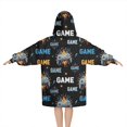 thumbnail image 2 of Colorful Controllers Games Flames Black Pattern Blanket Hoodies for Kids 6-13YR Oversize Wearable Blanket Hoodies for Boys Girls Teens, 2 of 7