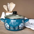 thumbnail image 3 of METALAC Cooking Delight Enamel Stockpot with Glass Lid 5.6 Qt (5.3 L) Enameled Steel Stock Pot for Cooking Induction Soup Pot, Blue, 3 of 4