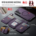 thumbnail image 2 of Allytechgroup 2 In 1 Wallet Phone Case for Samsung Galaxy S24 Ultra Plus, Compatible with Magsafe RFID Blocking Cover with 7 Cards Slots Stand Protective Business Type Case for Women Men, Purple, 2 of 10