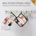 thumbnail image 4 of Yayeee Oven Mitts and Pot Holder Set of 2 Heat Resistant Kitchen Gloves Baking Hot Pad, Retro Christmas Forest, 4 of 5