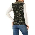 thumbnail image 3 of Allegra K Women's Camo Drawstring Waist Hooded Jacket Cargo Vest, 3 of 6