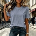 thumbnail image 5 of cocolona Summer Striped Button Pullover Tops for Women Short Sleeve Crew Neck Shirts Loose Casual Blouses, 5 of 7