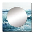 thumbnail image 2 of Designart "Blue Minimalism Tranquil Waters" Nautical & Beach Teal Large Square Mirror - Square Bedroom Mirror Printed Wall Decor - Coastal Square Printed Wall Mirror Art, 2 of 5