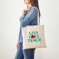 thumbnail image 3 of CafePress - Live,Love, Teach Tote Bag - Unisex Canvas Tote Bag, Beige, 1-Piece, 3 of 6